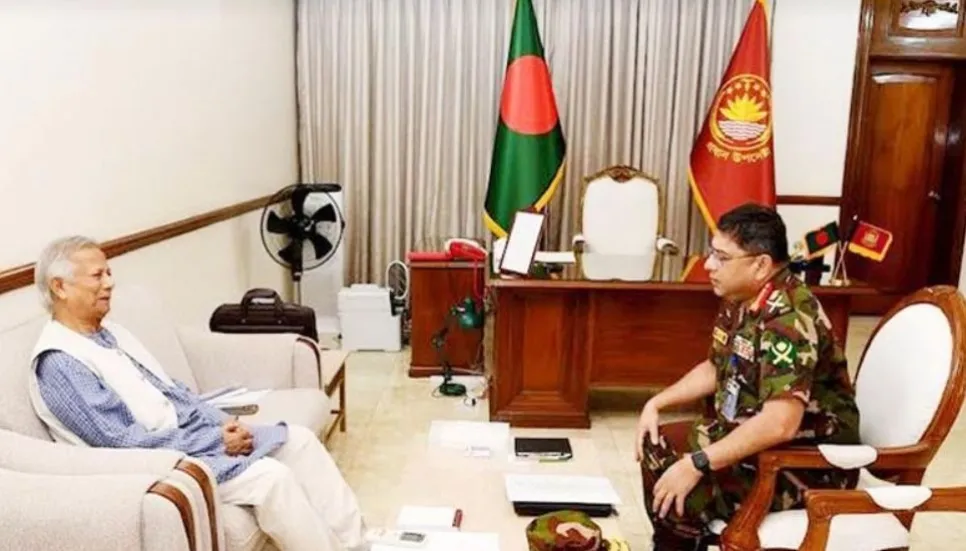 Army chief meets Chief Adviser Dr Yunus