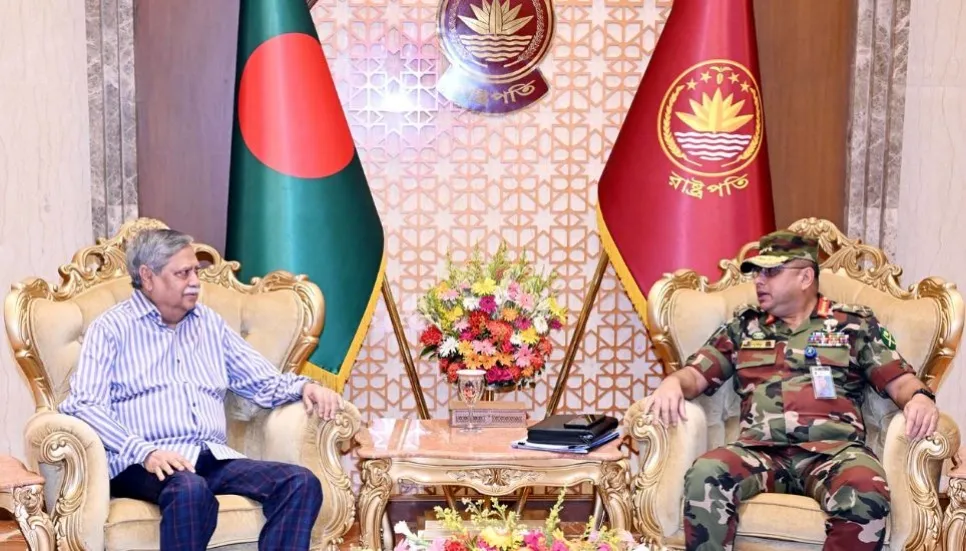 Army chief pays courtesy call on president