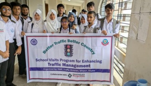 Swapnojoy, Bangladesh Police holding traffic awareness campaign