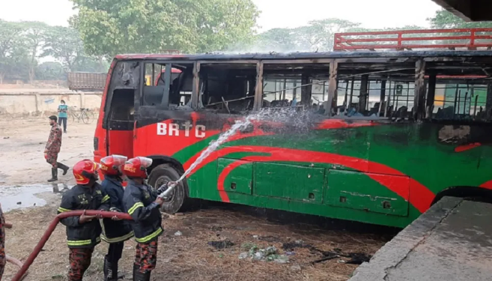 2 BRTC buses torched in Rajshahi